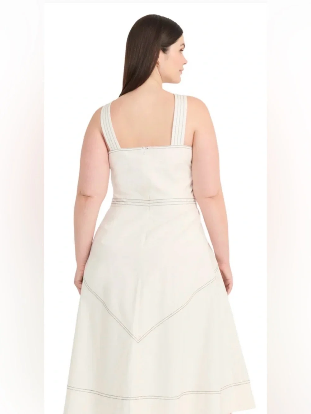 Women’s White Square-Neck A-Line Dress - Picture 2 of 4